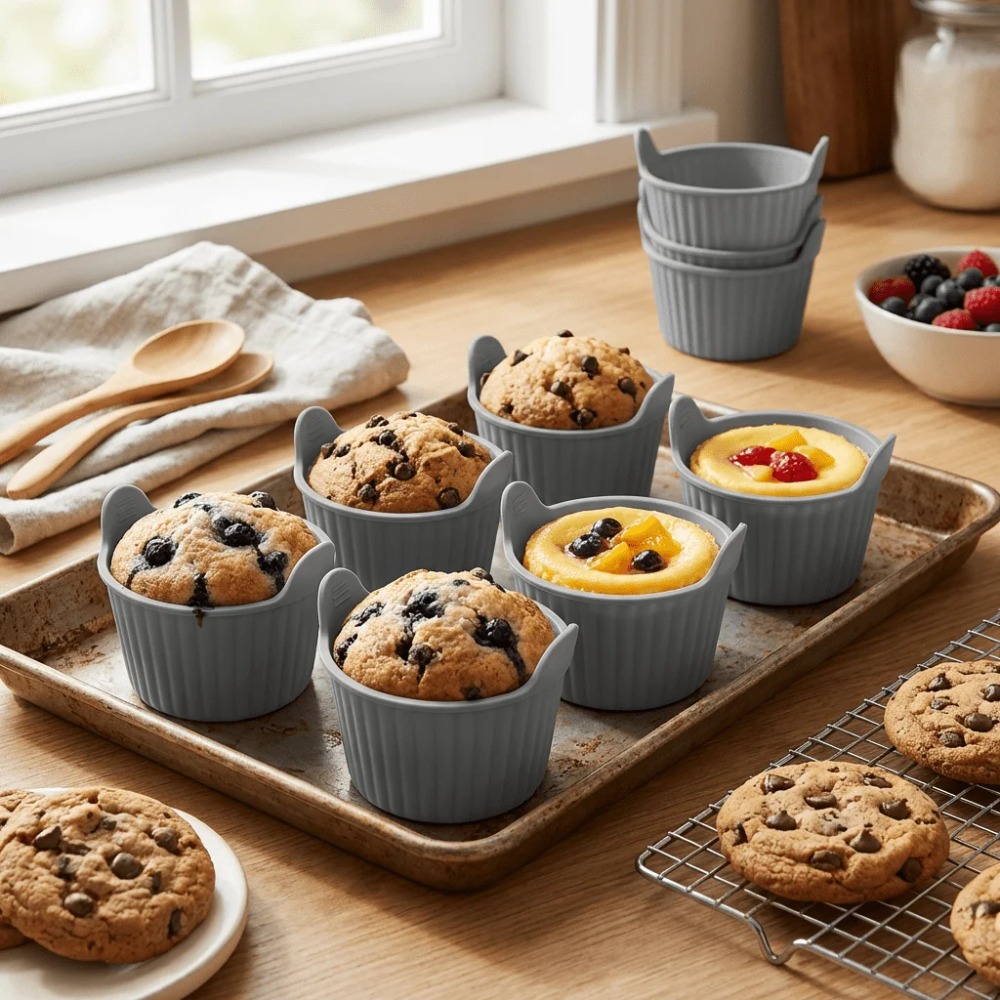 6Pcs Silicone Air Fryer Mold D - Kitchen Pro Baking Tray recension och pris