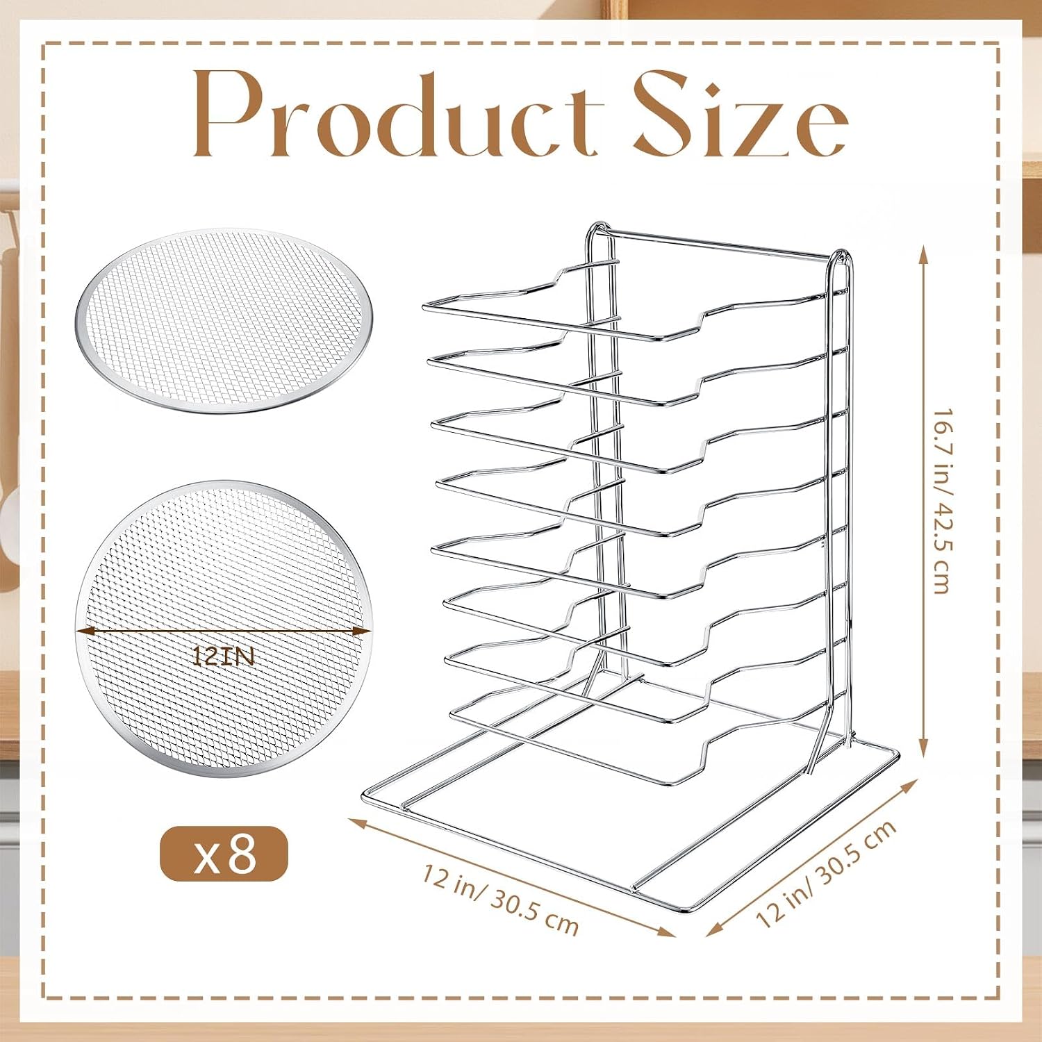 Pizza Rack 8 Tiered Stand With - Mini Kitchen Baking recension och pris