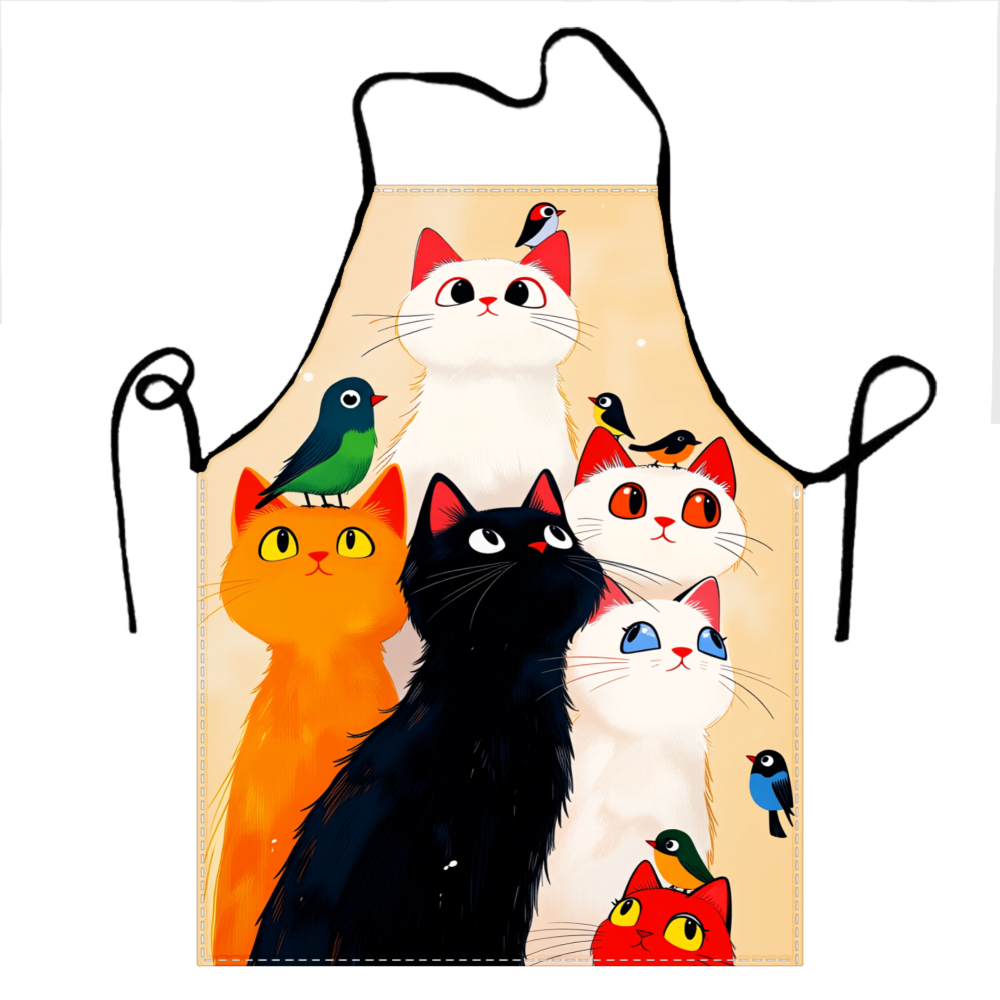 Cute Cats And Birds Apron For  - Kitchen Baking Ideas recension och pris