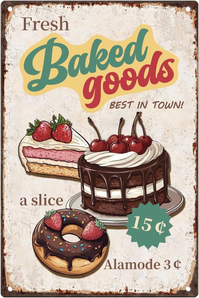 Fresh Baked Goods Vintage Tin  - Kitchen Baking Wall Art recension och pris