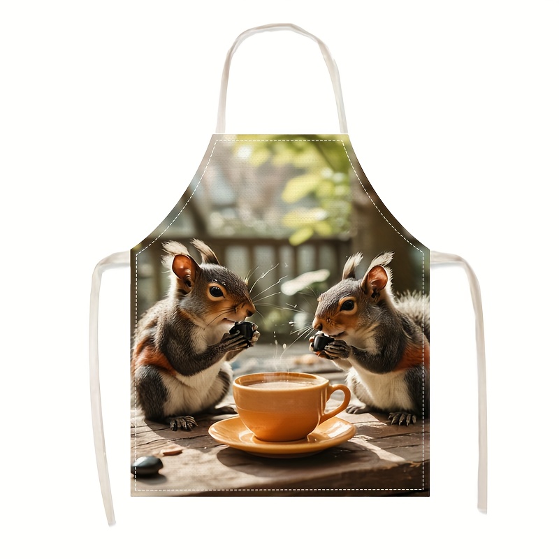 Linen Apron Squirrel Coffee Sc - Kitchen Baking Ideas recension och pris