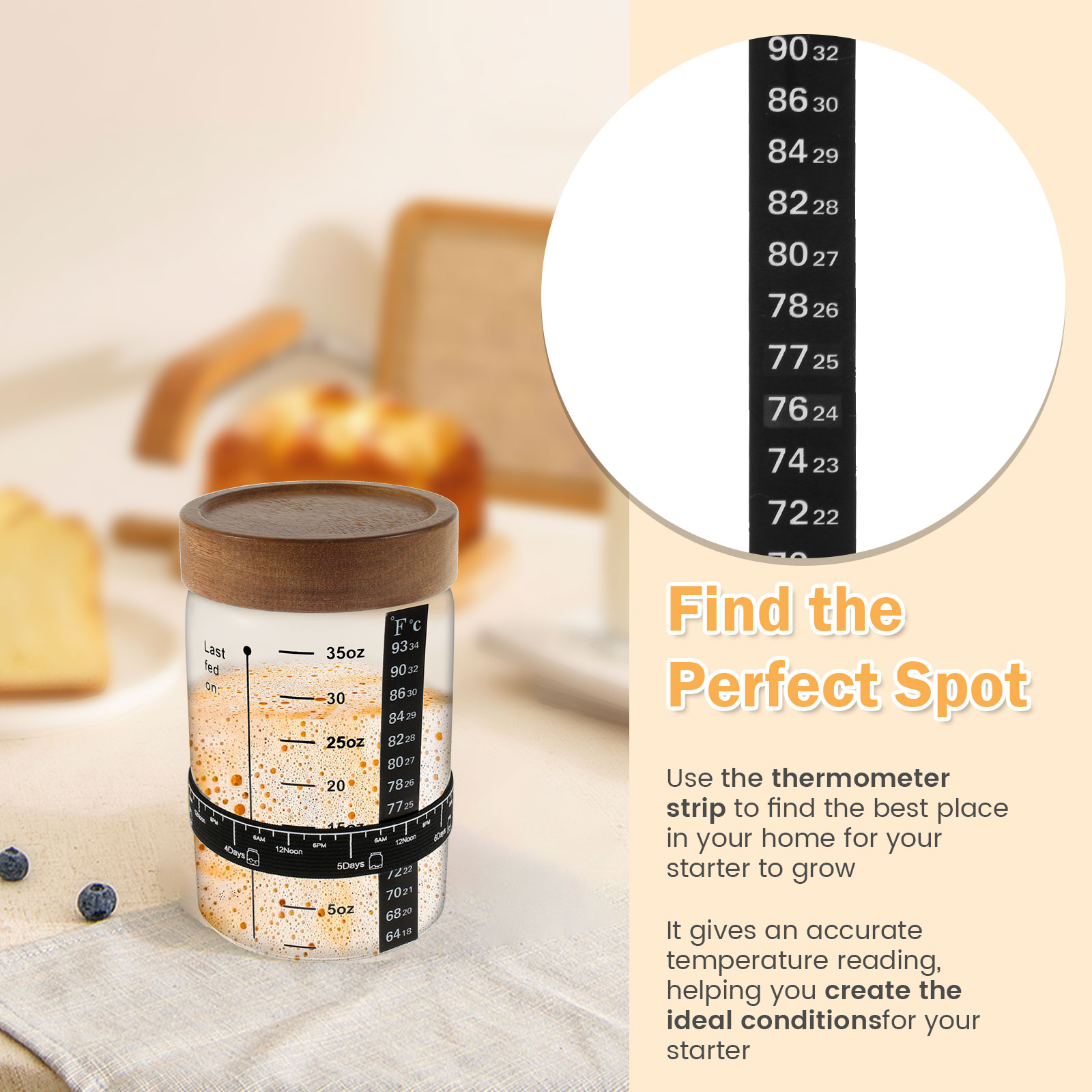 Sourdough Starter Jar Kit 1000 - Kitchen Baking Containers recension och pris