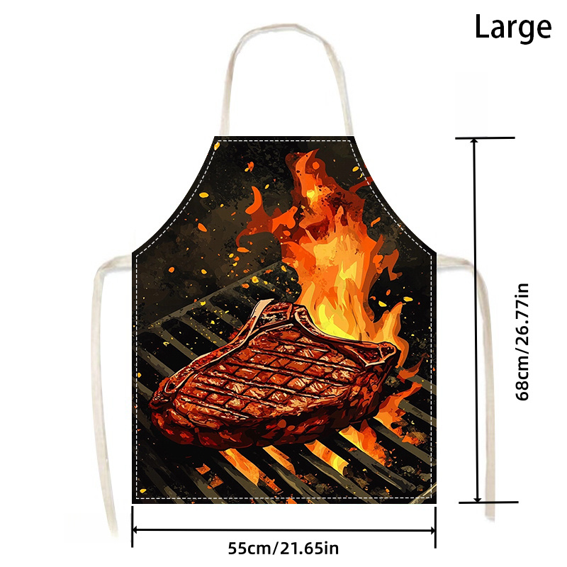 1pc BBQ Steak Apron with Flame - Kitchen Baking Ideas recension och pris