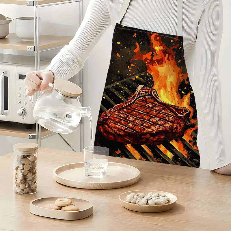 1pc BBQ Steak Apron with Flame - Kitchen Baking Ideas recension och pris