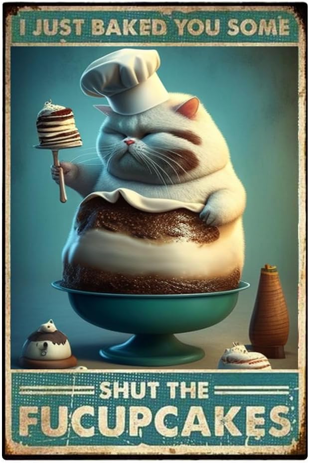 Cat Tin Signs,I Just Baked You - Kitchen Baking Wall Art recension och pris