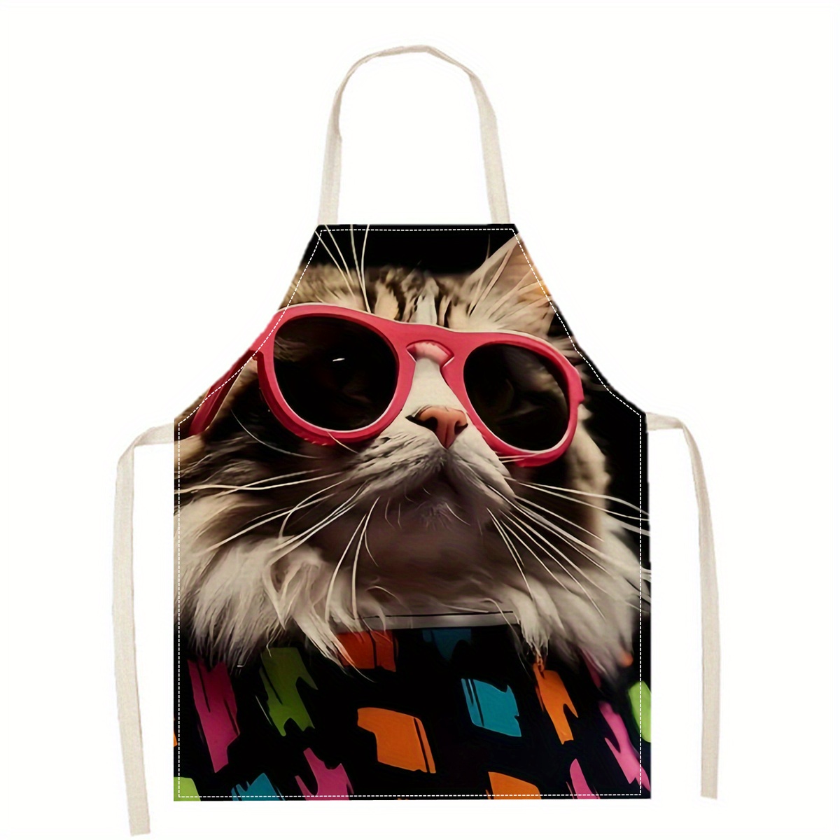 Linen Apron Funny Cat Sunglass - Kitchen Baking Ideas recension och pris